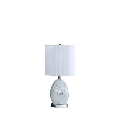 Streamdale 20"In Niels Silver Mirror Glass/Metal Table Lamp with Nightlight