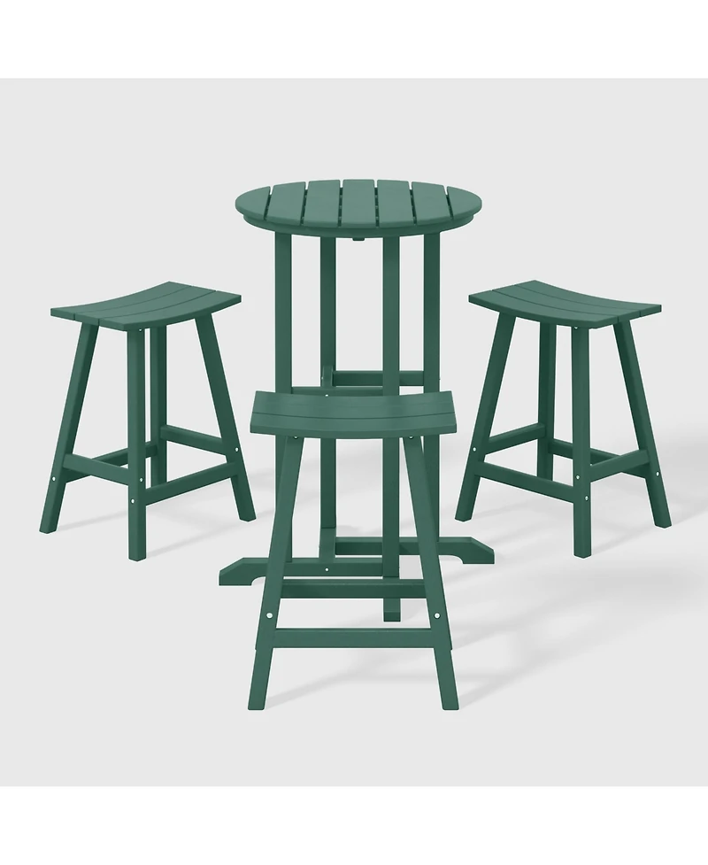 WestinTrends Outdoor Patio Counter Height Bar Stools Bistro Table 4-Piece Set