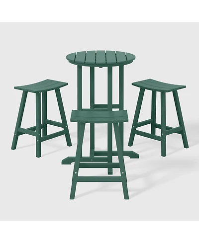 WestinTrends Outdoor Patio Counter Height Bar Stools Bistro Table 4-Piece Set