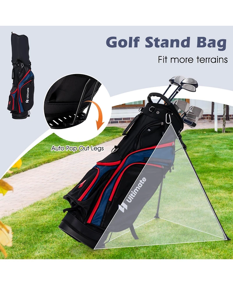 Costway Men's Complete Golf Club Set Package incl 460CC with Rain Hood