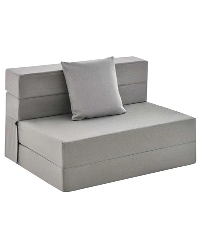 Folding Mattress with Pillow 6 Inch Tri-fold Sofa Bed with High-Density Foam