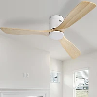 Streamdale Furniture 52" Natural Wood Ceiling Fan with Remote Control