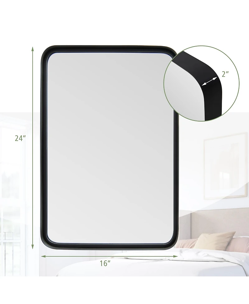 30''X22''Wall Mount Bathroom Mirror Rectangular Vanity Mirror Vertical Horizontal
