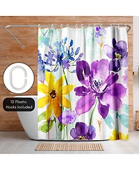 71x74 Botanical Shower Curtain - Floral Shimmer by Harrison Ripley