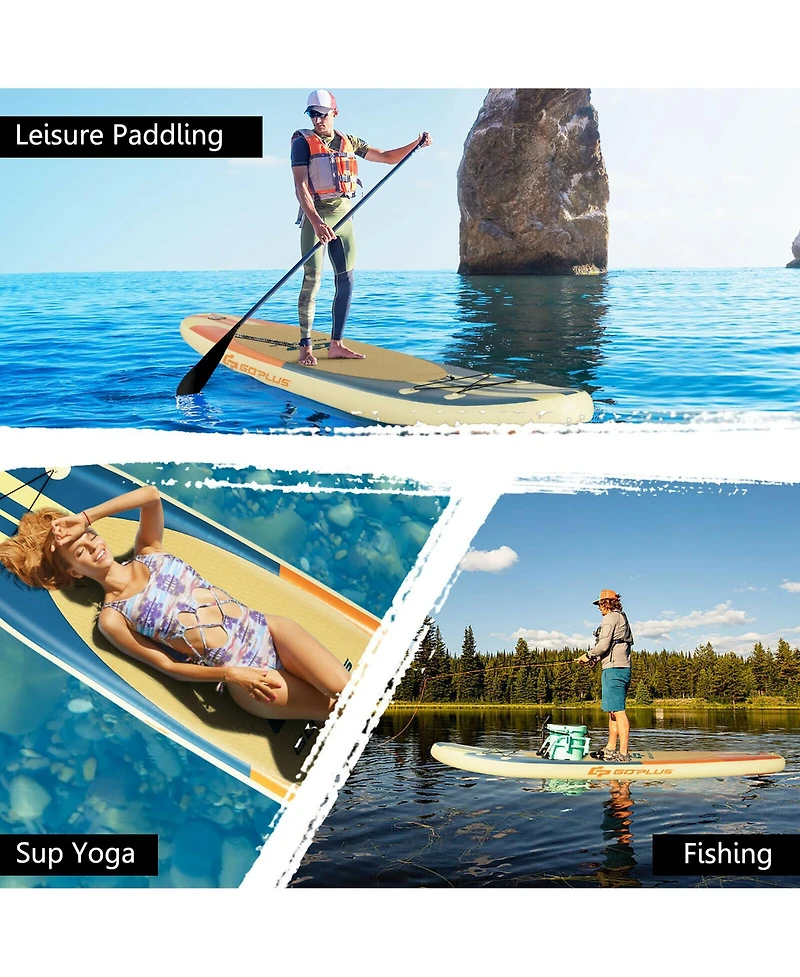 Costway 10.5ft Inflatable Stand Up Paddle Board Surfboard with Bag Aluminum Pump