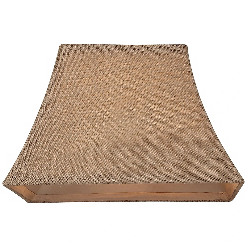 Springcrest Natural Burlap Medium Rectangle Lamp Shade 8" Wide x 5" Deep at Top and 14" Wide x 11" Deep at Bottom and 10" Sla