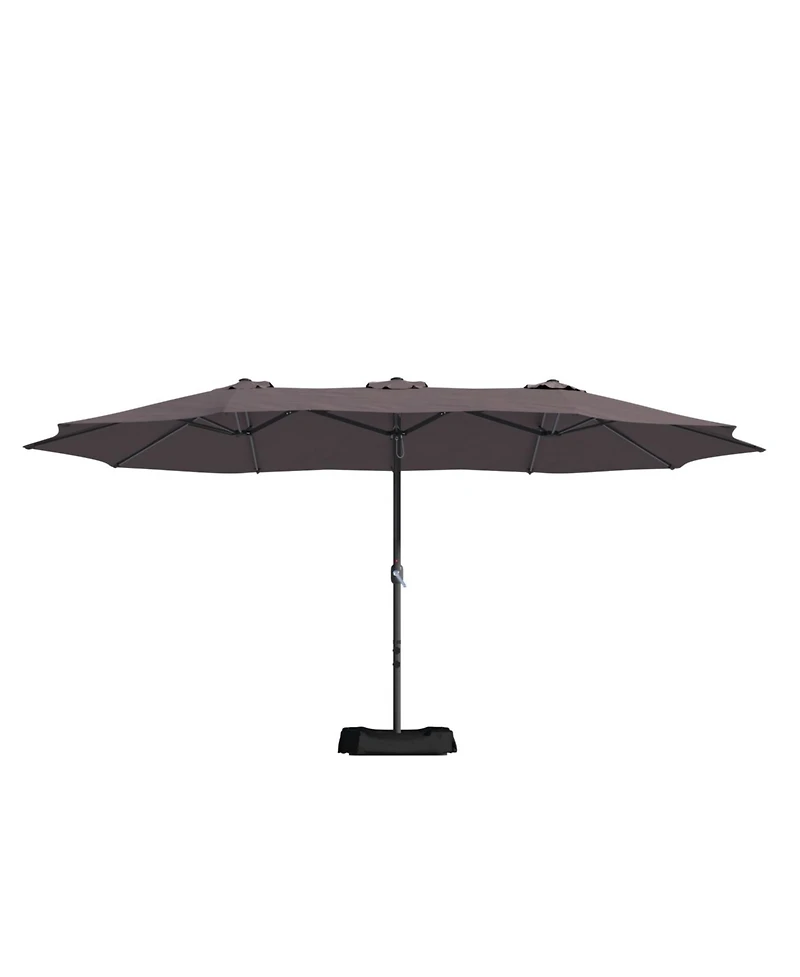 Mondawe 15 ft Double Sided Twin Outdoor Patio Market Umbrella