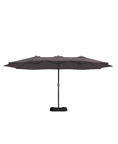 Mondawe 15 ft Double Sided Twin Outdoor Patio Market Umbrella