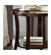 Streamdale Perth Contemporary Oval Shelf End Table, Espresso