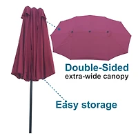 Streamdale 15' X 9' Double-Sided Patio Umbrella Outdoor