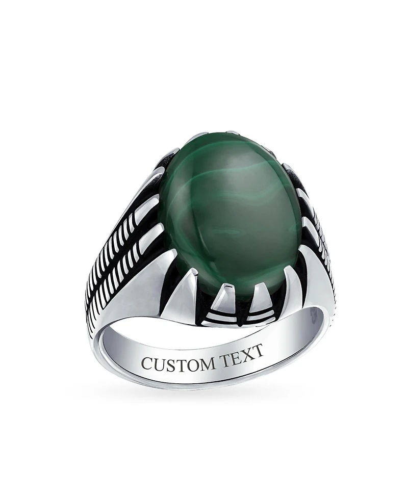 Bling Jewelry Biker Animal Claw Set Large Oval Cabochon Signet Statement Western Ring Oxidized Silver