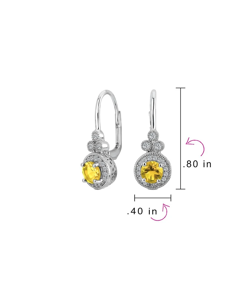 Bling Jewelry Classic Art Deco Style Halo Circle Circlet Solitaire Synthetic Stones Drop Earrings .925 Sterling Silver