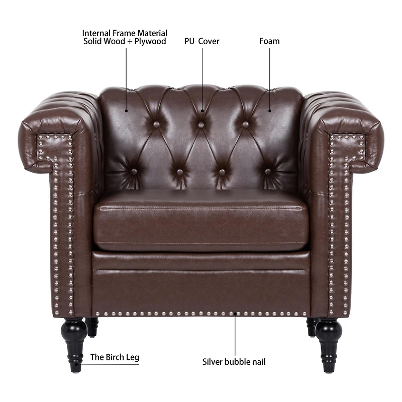 Streamdale Furniture 1 Seater Sofa For Living Room