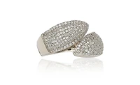Suzy Levian New York Suzy Levian Sterling Silver Cubic Zirconia Pave Bypass Ring