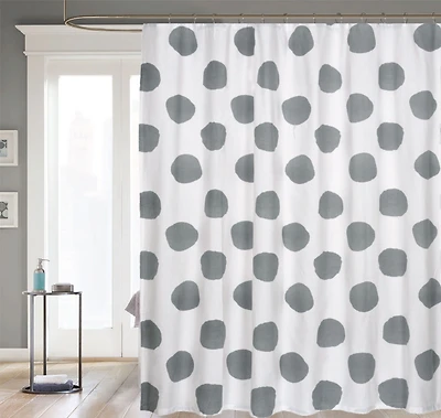 Kate Aurora Contemporary Art Oversized Polka Dots Fabric Shower Curtain