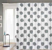 Kate Aurora Contemporary Art Oversized Polka Dots Fabric Shower Curtain