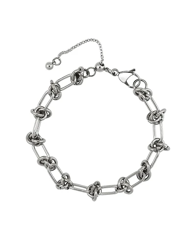 Knotted Chain Link Stainless Steel Adjustable Bracelet