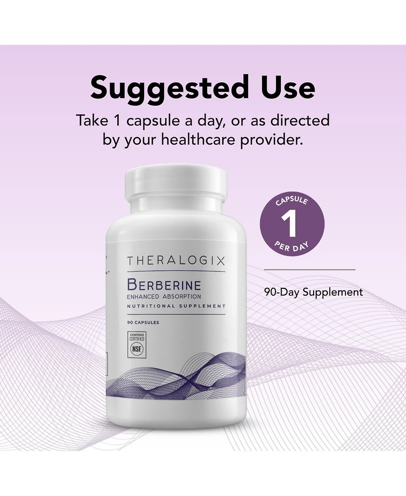 Theralogix Berberine Enhanced Absorption - 90-Day Supply - Made with Berberine Phytosome to Help Support Healthy Metabolism & Hormone Balance