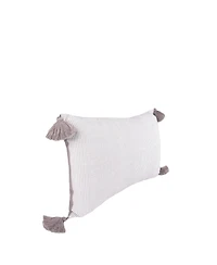 Bree Striped Sky Blue Cotton Decor Accent Pillow, 14" x 22"
