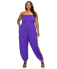 L I V D Plus Size Boucie Sleeveless Jumpsuit w/ Leg Slit