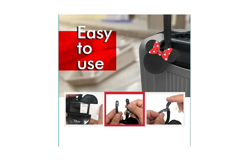 Disney Mickey Mouse and Minnie Mouse Luggage Tags Gifts Mickey and Minnie Pvc Travel Tags Gifts - Set of 4