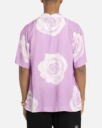 Carre Men's Rose Bunch Button Up Shirt - XXXLarge, Light/Pastel Purple