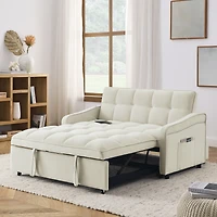 Streamdale Loveseat Sofa Bed with Pull-out, Adjustable Back, Usb Charging