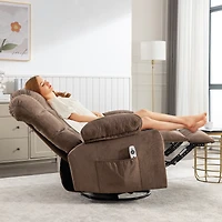 Streamdale Brown Rocker Recliner Chair with Massage & Heat