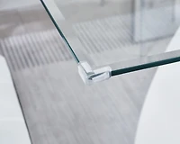 Streamdale Luxury Glass Top Dining Table - Modern Design (2 Colors)