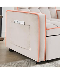 Simplie Fun 3-in-1 Creamy White Modern Chair Bed