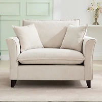 Oversized Chenille Armchair with Pillow