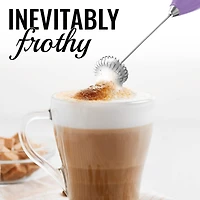 Double Whisk Milk Frother for Coffee With Upgraded Holster Stand