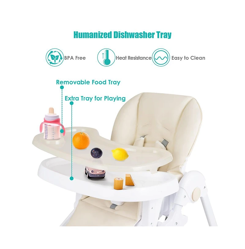 Slickblue Toddler 3-In-1 Convertible Baby High Chair
