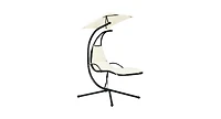 Slickblue Patio Hanging Hammock Chaise Lounge Chair with Canopy Cushion for Outdoors