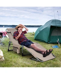 5-Position Outdoor Folding Chaise Lounge Chair