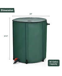 Slickblue 60 Gallon Portable Collapsible Rain Barrel Water Collector