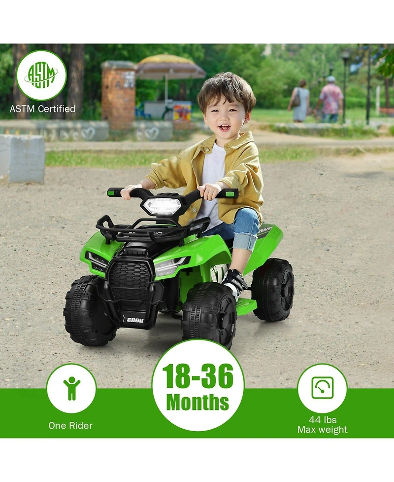 6V Kids Atv Quad Electric Ride On Car with Led Light and MP3