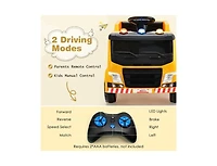 Slickblue 12V Kids Ride-on Garbage Truck with Warning Lights and 6 Recycling Accessories