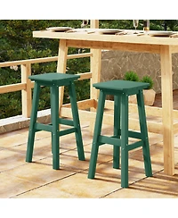 WestinTrends 29" Hdpe Outdoor Patio Square Bar Stools (Set of