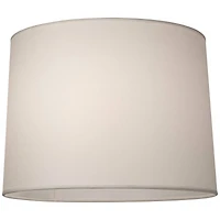 Springcrest Hardback White Medium Drum Lamp Shade 13" Top x 14" Bottom x 10" Slant x 10" High (Spider) Replacement with Harp and F