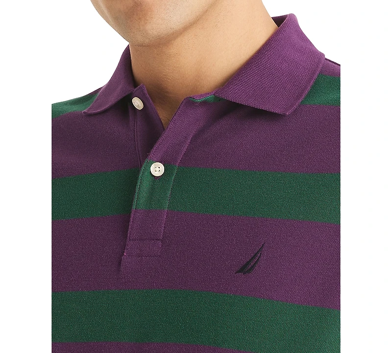 Nautica Men's Classic Short Sleeve Striped Deck Polo Shirt