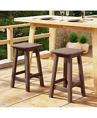 WestinTrends 24" Hdpe Outdoor Patio Counter High Backless Square Set of