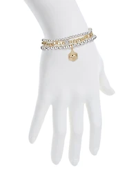 Unwritten Cubic Zirconia and Crystal Fireball Evil Eye Beaded Stretch Bracelet Set