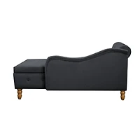 Streamdale Modern Velvet Chaise Lounge with Storage & Pillow