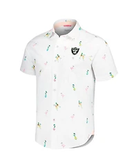 Tommy Bahama Men's Las Vegas Raiders Nova Wave Flocktail Button-Up Shirt