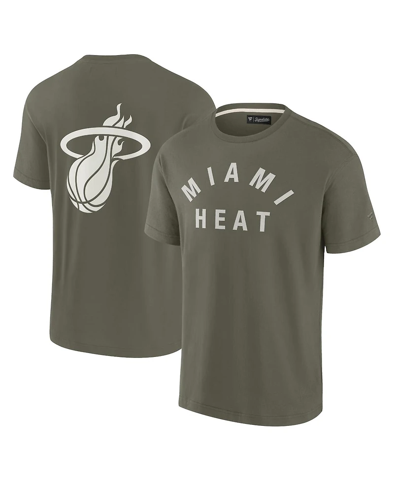 Fanatics Signature Men's and Women Olive Miami Heat Elements Super Soft Short Sleeve T-Shirt