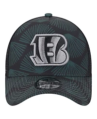 New Era Men's Black Cincinnati Bengals Agave Trucker 9FORTY Adjustable Hat
