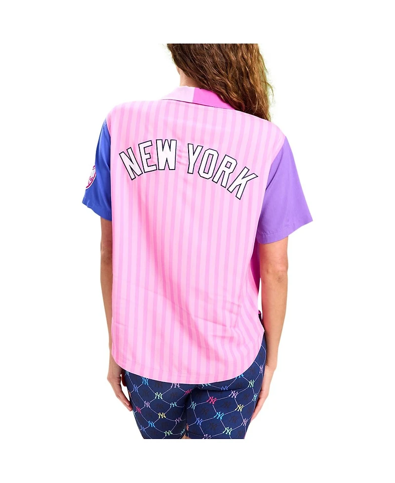 Terez Women's New York Yankees Color Block Button-Up Shirt