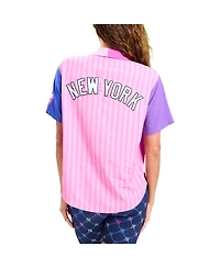 Terez Women's New York Yankees Color Block Button-Up Shirt