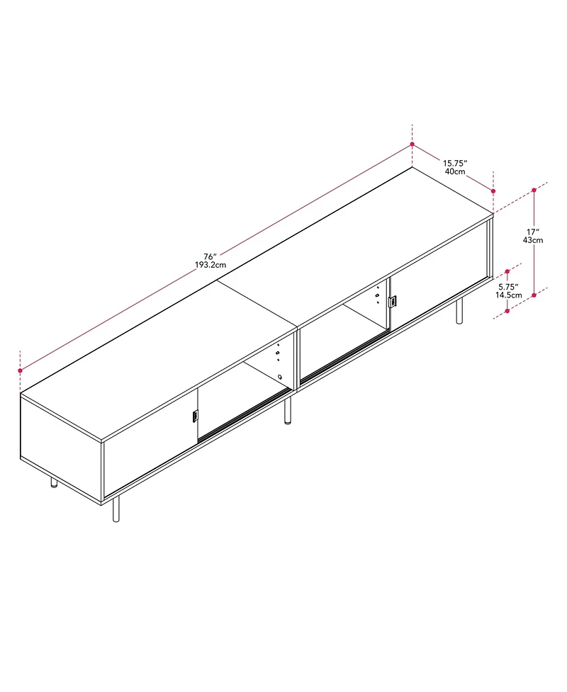 Amber & Emily Tv Stand with Glass Doors for TVs up to 110"